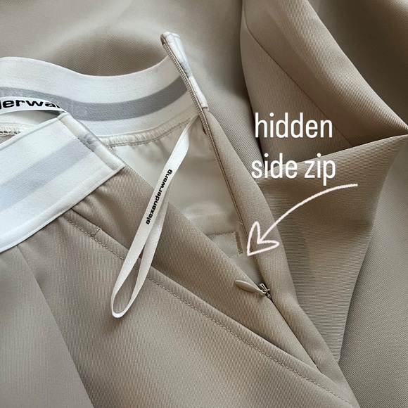 NWT ✨ Alexander Wang Pleated Wool Trousers High Waist Dress Pants Beige 0 XS - Picture 8 of 15